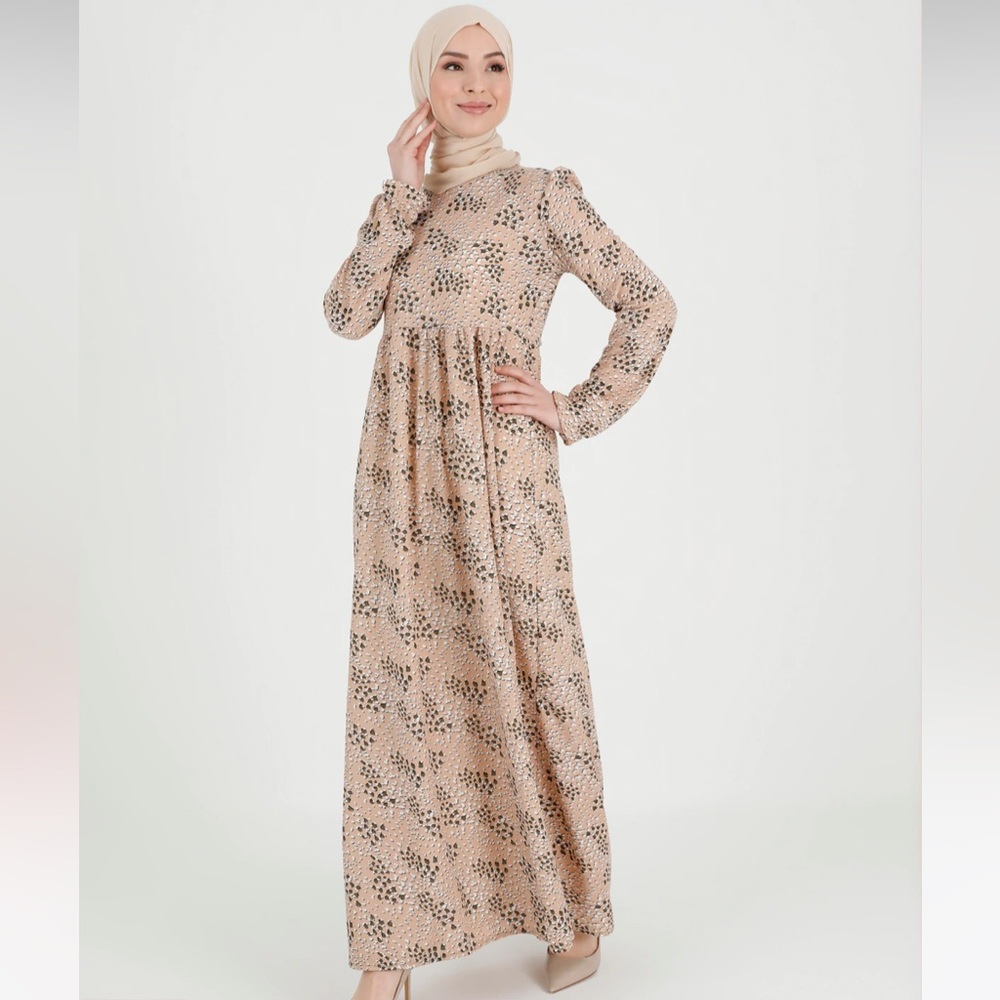 Zenane Womens
Mink - Multi - Crew neck - Unlined - Modest Dress Size 44: 12(US)